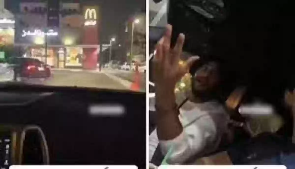 شاب سعودي يضايق رواد مطعم 